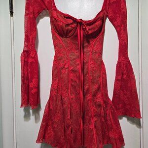 House of CB analissa scarlet lace dress